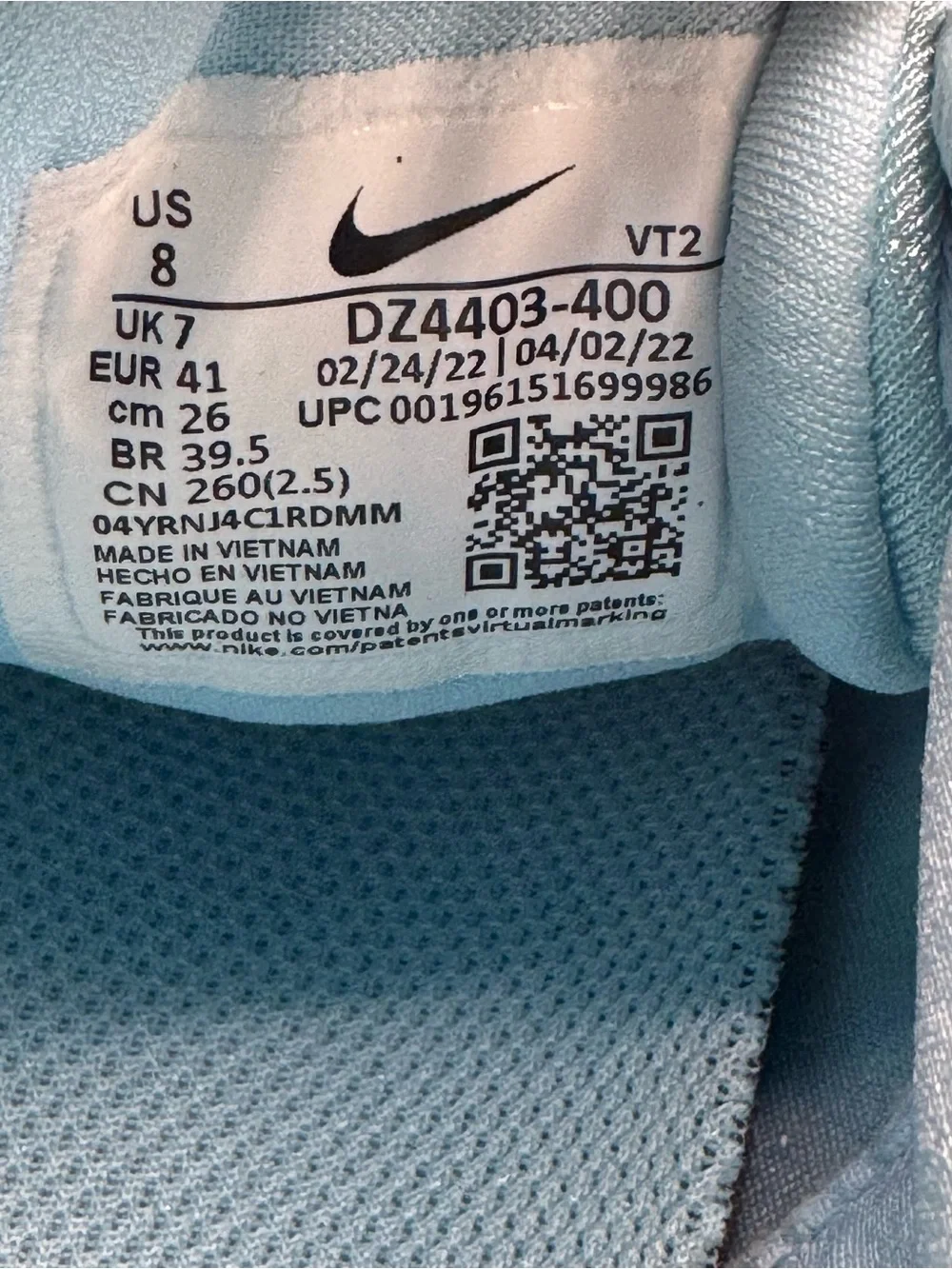 Nike VaporMax Plus Sky Blue Trainers Men’s size 8 very nice